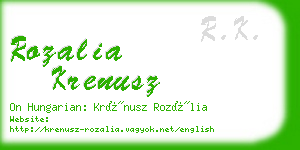 rozalia krenusz business card